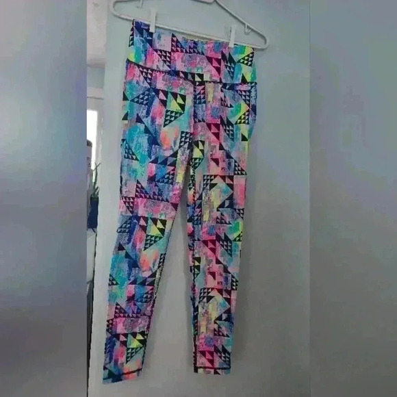 VSX Sport Knockout Geometic  Neon Leggings - Picture 1 of 3